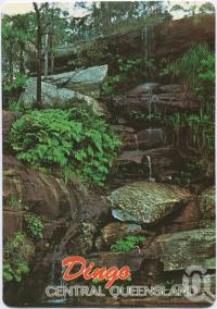 <span class="caption-caption">2 Mile Falls, Dingo, Dingo's National Park, The Blackdown Tablelands</span>, c1970-2000. <br />Postcard, collection of <span class="caption-contributor">Murray Views Collection</span>.