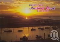 <span class="caption-caption">Sunset over Auckland Creek showing Mt Larcom in the distance, Gladstone</span>, c1970-2000. <br />Postcard, collection of <span class="caption-contributor">Murray Views Collection</span>.