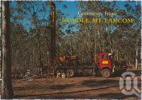 <span class="caption-caption">Exploratory core drilling on Rundle Oil Shale Deposit, Mount Larcom</span>, c1970-2000. <br />Postcard, collection of <span class="caption-contributor">Murray Views Collection</span>.