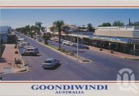 <span class="caption-caption">The main street from Victoria Hotel, Goondiwindi</span>, c1970-2000. <br />Postcard, collection of <span class="caption-contributor">Murray Views Collection</span>.
