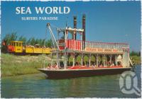 <span class="caption-caption">The "Sea World Belle" Paddleboat and Ol '99, Sea World's colourful train - two of the great rides at Sea World, Surfers Paradise</span>, c1970-2000. <br />Postcard, collection of <span class="caption-contributor">Murray Views Collection</span>.