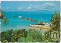 <span class="caption-caption">Overlooking the Whitsunday Passage, showing the Heliport and island jetty, Hayman Island</span>, c1970-2000. <br />Postcard, collection of <span class="caption-contributor">Murray Views Collection</span>.