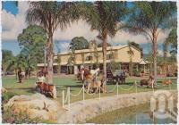 <span class="caption-caption">Looking across the picturesque grounds to the "Hall of Fame" with its imposing clock tower, The Palms Horse Stud Farm, Nerang</span>, c1970-2000. <br />Postcard, collection of <span class="caption-contributor">Murray Views Collection</span>.