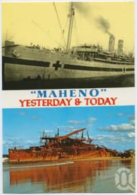<span class="caption-caption">"Maheno" Yesterday and Today, Fraser Island</span>, c1970-2000. <br />Postcard, collection of <span class="caption-contributor">Murray Views Collection</span>.