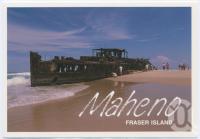 <span class="caption-caption">The "Maheno" was being towed to Japan for scrap metal when she ran aground during a cyclone in 1935. The wreck is situated 10 kms north of Happy Valley Township, Fraser Island</span>, c1970-2000. <br />Postcard, collection of <span class="caption-contributor">Murray Views Collection</span>.