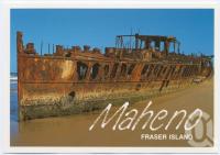 <span class="caption-caption">The "Maheno" was being towed to Japan for scrap metal when she ran aground during a cyclone in 1935. The wreck is situated 10kms north of Happy Valley township, Fraser Island</span>, c1970-2000. <br />Postcard, collection of <span class="caption-contributor">Murray Views Collection</span>.