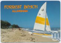<span class="caption-caption">Patrolled, popular swimming, fishing and sailing beach near Ingham, Forrest Beach, Allingham</span>, c1970-2000. <br />Postcard, collection of <span class="caption-contributor">Murray Views Collection</span>.