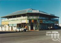 <span class="caption-caption">Julia Creek Hotel</span>, 1986. <br />Postcard by <span class="caption-publisher">South Pacific photos</span>, collection of <span class="caption-contributor">Centre for the Government of Queensland</span>.