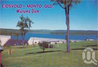 <span class="caption-caption">Waruma Dam, constructed in 1986, this dam has become a popular picnic and skiing resort, it has a capacity of 185,000 megalitres when full, and supplies water to the Burnett Valley, Eidsvold</span>, c1970-2000. <br />Postcard, collection of <span class="caption-contributor">Murray Views Collection</span>.