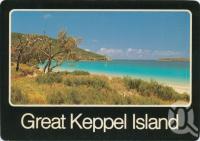 <span class="caption-caption">Long Beach, Great Keppel Island</span>, 1985. <br />Postcard by <span class="caption-publisher">Murray Views Pty Ltd</span>, collection of <span class="caption-contributor">Centre for the Government of Queensland</span>.