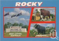 <span class="caption-caption">Rockhampton, beef capital, photograph by Graham Murray</span>, c1984. <br />Postcard by <span class="caption-publisher">Murray Views Pty Ltd</span>, collection of <span class="caption-contributor">Centre for the Government of Queensland</span>.
