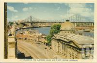 <span class="caption-caption">Overlooking Customs House and Story Bridge, Brisbane</span>, 1960. <br />Postcard by <span class="caption-publisher">Sidues Series</span>, collection of <span class="caption-contributor">Centre for the Government of Queensland</span>.