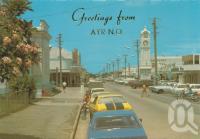 <span class="caption-caption">Queen Street, Ayr</span>, c1975. <br />Postcard by <span class="caption-publisher">Murray Views Pty Ltd</span>, collection of <span class="caption-contributor">Centre for the Government of Queensland</span>.