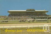 <span class="caption-caption">Southport Racecourse, Bundall</span>, c1975. <br />Postcard by <span class="caption-publisher">Sydney G Hughes Pty Ltd</span>, collection of <span class="caption-contributor">Centre for the Government of Queensland</span>.