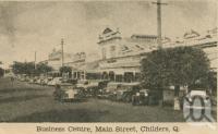 <span class="caption-caption">Business centre, main street, Childers</span>, c1945. <br />Postcard, collection of <span class="caption-contributor">Centre for the Government of Queensland</span>.
