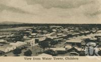 <span class="caption-caption">View from water tower, Childers</span>, c1945. <br />Postcard, collection of <span class="caption-contributor">Centre for the Government of Queensland</span>.