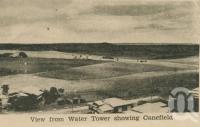 <span class="caption-caption">View from water tower, showing canefield, Childers</span>, c1945. <br />Postcard, collection of <span class="caption-contributor">Centre for the Government of Queensland</span>.