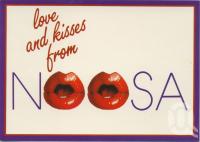 <span class="caption-caption">Love & kisses from Noosa</span>, 1990. <br />Postcard by <span class="caption-publisher">Wren</span>, collection of <span class="caption-contributor">Centre for the Government of Queensland</span>.