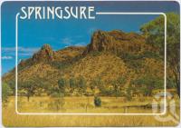 <span class="caption-caption">Virgin Rock, carved out of the Basalt Range, Springsure</span>, c1970-2000. <br />Postcard, collection of <span class="caption-contributor">Murray Views Collection</span>.