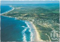 <span class="caption-caption">Aerial view looking south towards Mt Coolum and Maroochydore Airport, Coolum Beach</span>, c1970-2000. <br />Postcard, collection of <span class="caption-contributor">Murray Views Collection</span>.