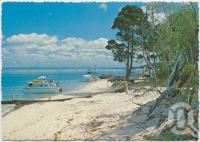 <span class="caption-caption">The beach and boat ramp at Bellara, Bribie Island</span>, c1970-2000. <br />Postcard, collection of <span class="caption-contributor">Murray Views Collection</span>.