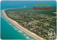 <span class="caption-caption">Aerial view of Woorim featuring Bribie Island's main surfing beach</span>, c1970-2000. <br />Postcard, collection of <span class="caption-contributor">Murray Views Collection</span>.