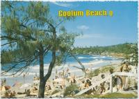 <span class="caption-caption">The surfing beach, looking south toward Wilkinson Park, Coolum Beach</span>, c1970-2000. <br />Postcard, collection of <span class="caption-contributor">Murray Views Collection</span>.