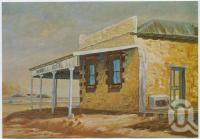 <span class="caption-caption">Historic landmark, Birdsville Hotel, produced from an original oil painting by F McGinn</span>, c1970-2000. <br />Postcard, collection of <span class="caption-contributor">Murray Views Collection</span>.