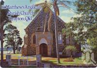 <span class="caption-caption">St Mathew's Anglican Church, Drayton</span>, c1970-2000. <br />Postcard, collection of <span class="caption-contributor">Murray Views Collection</span>.